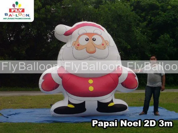 Papai Noel inflável gigante promocional, modelo 2D