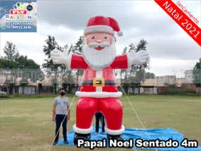 Papai Noel inflável gigante sentado, personalizado para Happy Toys
